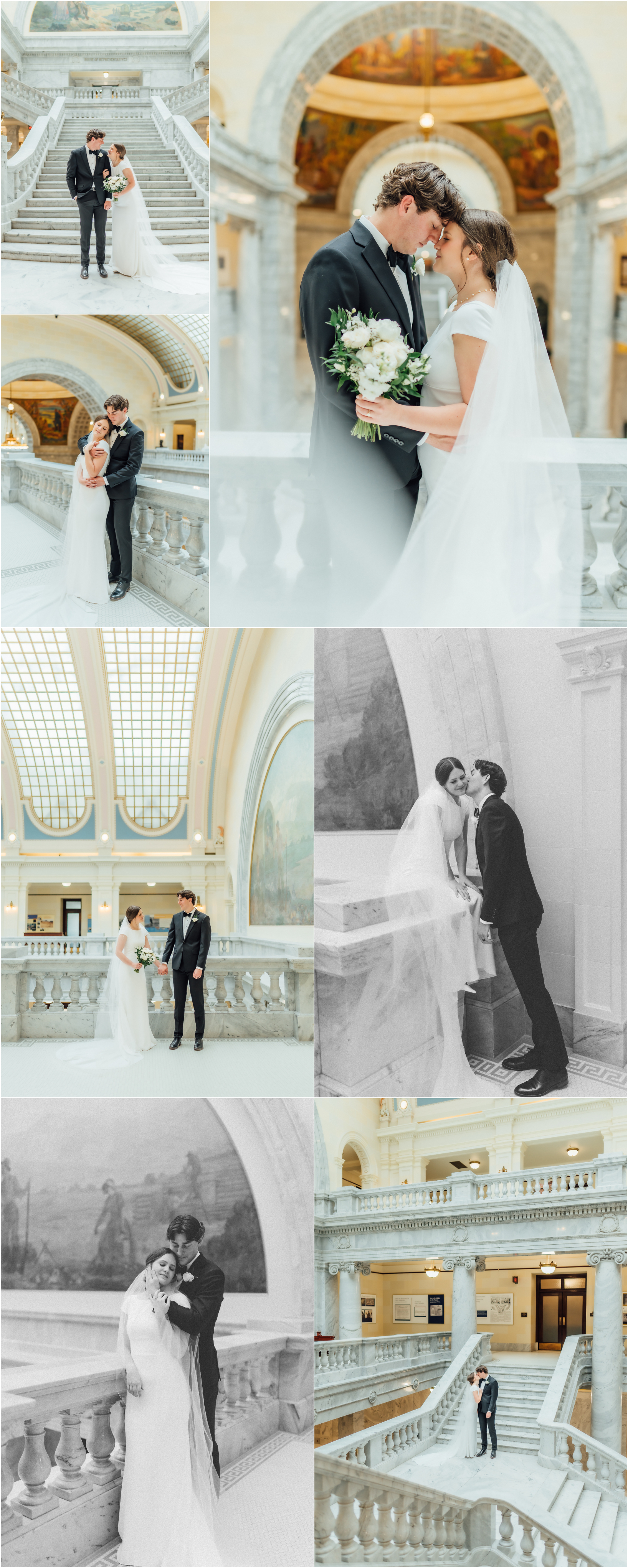 Indoor Bridal Photography - Utah State Capitol Building Bridals