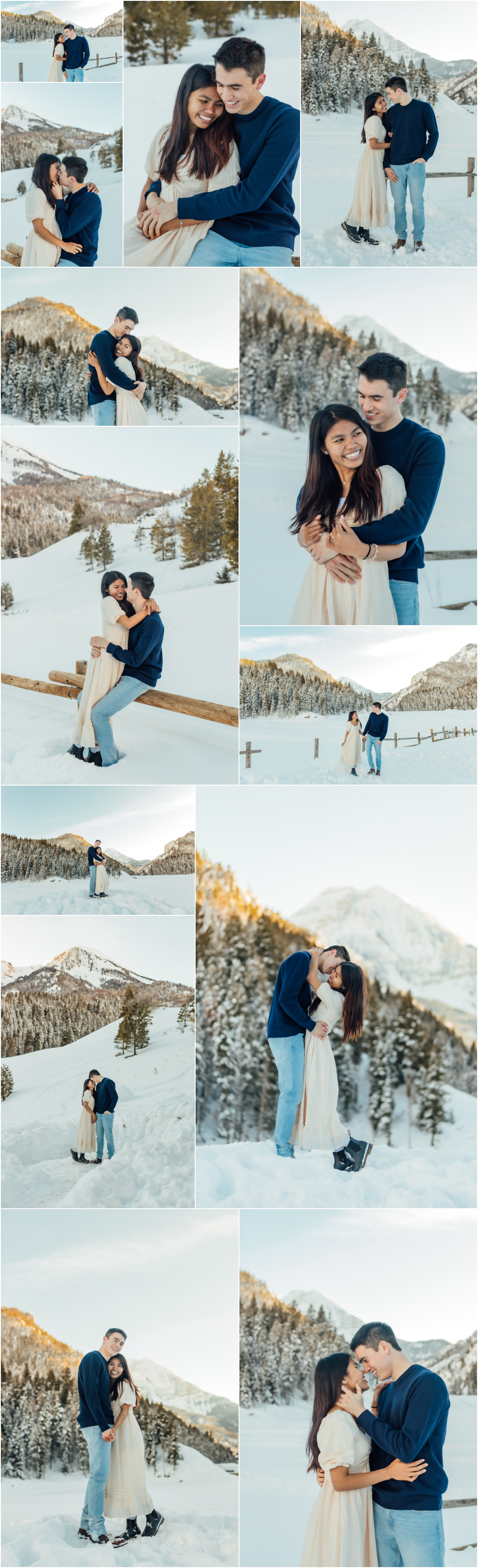 Snowy Winter Engagements - Tibble Fork Utah Photographer
