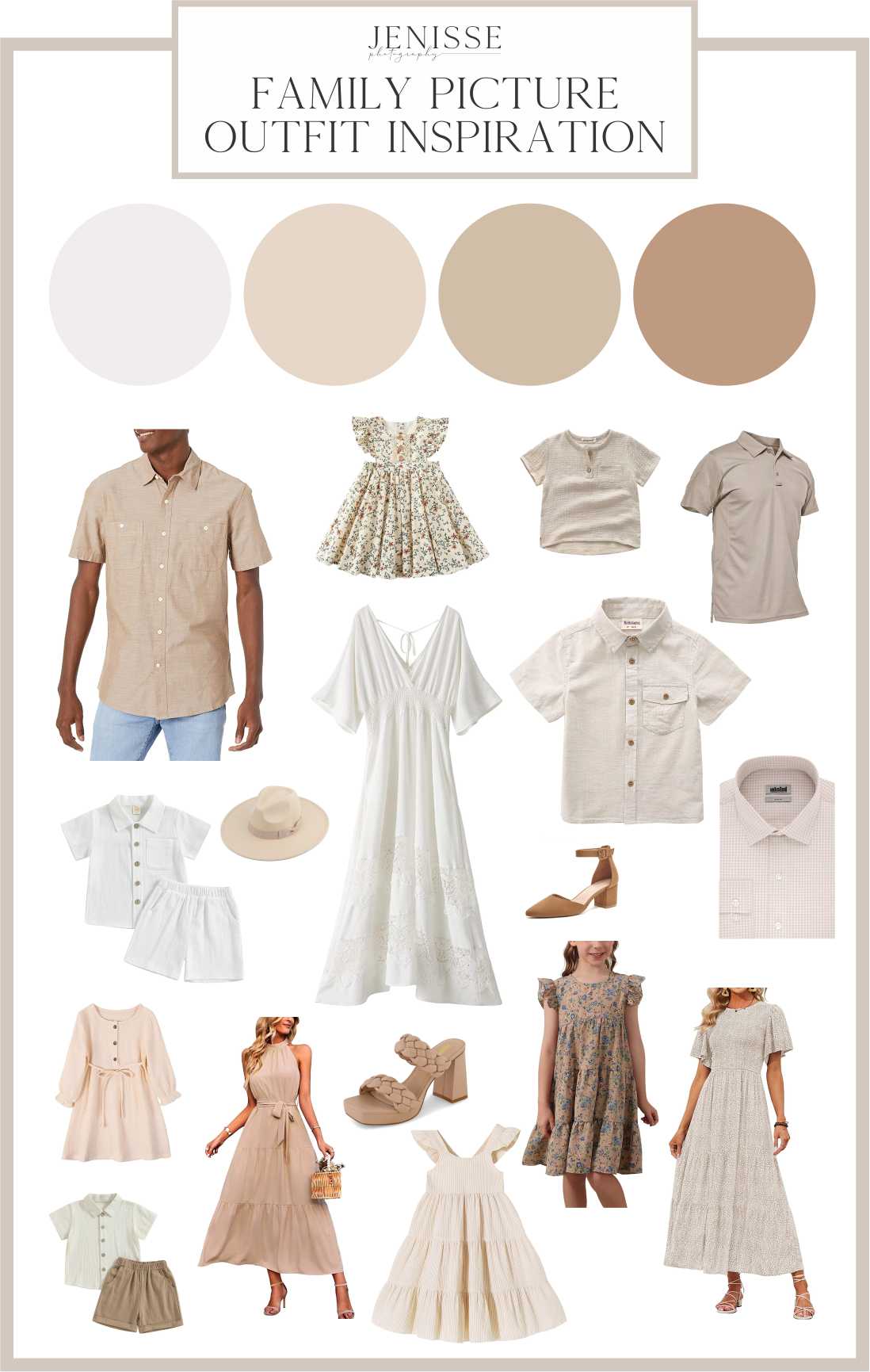 Family Picture Outfit Ideas - White and Tan