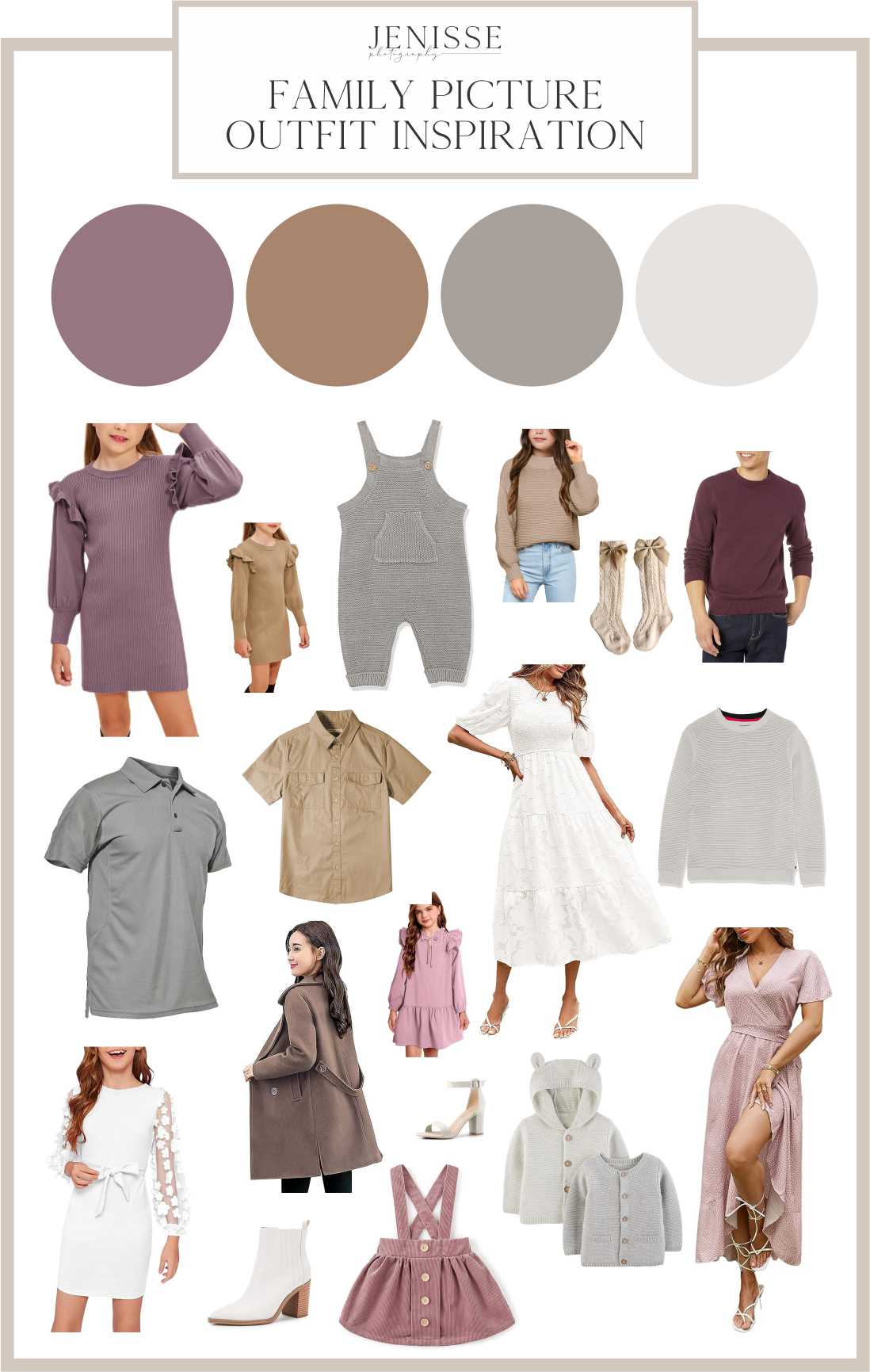 Family Picture Outfit Inspiration - Purple and Gray