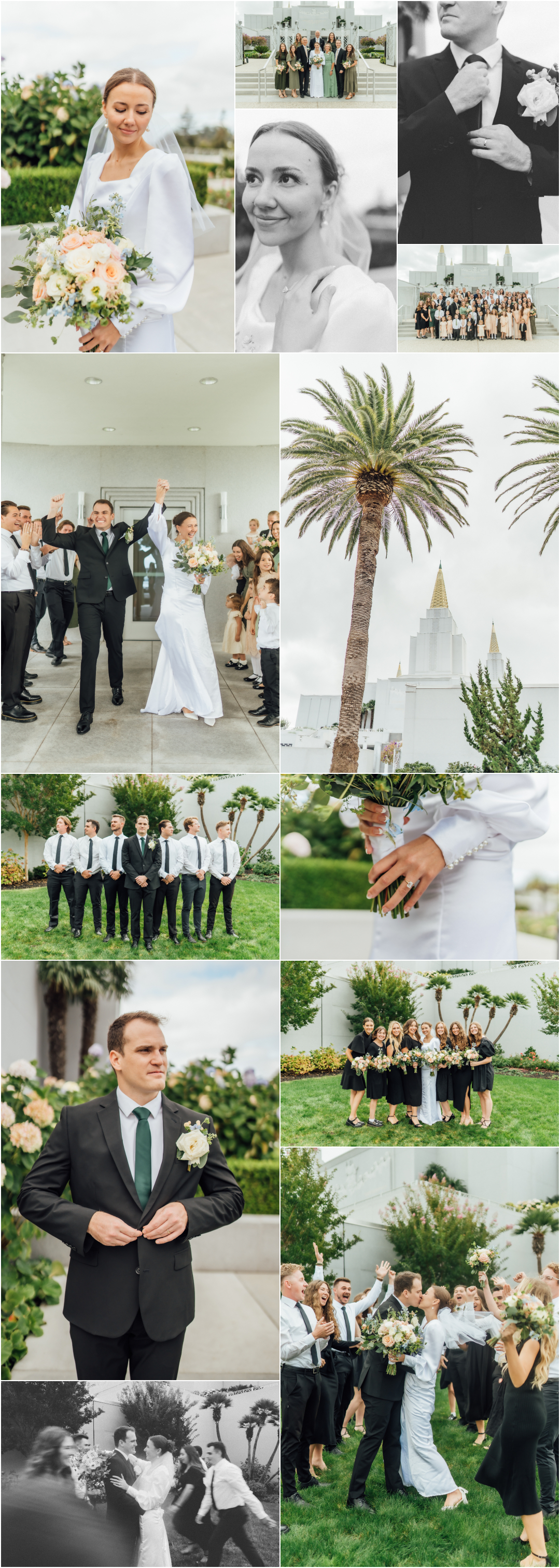 Destination Wedding Photographer - Oakland California LDS Temple Wedding - Group Pictures and Temple Exit